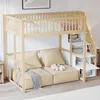 OKWISH Lit Mezzanine 140x200 en Bois avec Escalier de Voir les images du produit 3