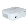 A white projector is shown from a side angle on a white background. Produktbild-Vorschau