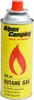 A yellow gas canister with red and black text and a red flame graphic. Voir les images du produit