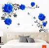 Wandtattoo Blau Rosen Ranke XL Blumen Wandaufkleber Produktbild-Vorschau 2