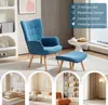 HOMCOM Sessel mit Hocker, Ohrensessel mit Hoher Produktbild-Vorschau 6
