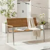 home24 Gartenbank - Teak Massiv / Edelstahl Produktbild-Vorschau 1