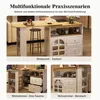 Collage of images showing a multifunctional rotating bar table in different settings: restaurant/dining, and living room/study. Anteprima dell’immagine prodotto