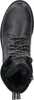 A top-down view of a black lace-up boot. Voir les images du produit