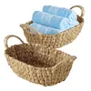 Paniers décoratifs en jacinthe d'eau avec anses 34 x 18 cm Voir les images du produit 1