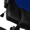 A close-up of a black leather-like material with white stitching, part of a blue object is visible in the background. Produktbild-Vorschau