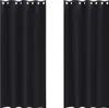 vidaXL Tende oscuranti con anelli 2 pezzi Nero 245 x 140 cm Anteprima dell’immagine prodotto 1