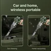 A split image showing a portable vacuum cleaner being used for car cleaning and home vacuuming. Produktbild-Vorschau