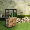 Jayseuw étagère à bois de chauffage en métal étagère à bois Voir les images du produit 6