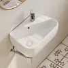 HOROW Aufsatzwaschbecken Keramik Handwaschtisch Trapezform Produktbild-Vorschau 1