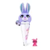 A purple plush bunny toy in a cone-shaped packaging, with a small pink bunny toy next to it, on a white background. Podgląd zdjęcia produktu