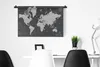 MuchoWow® Wandteppich Wandbehang Weltkarte - Schwarz - Weiß Produktbild-Vorschau 5