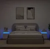 A modern bedroom scene with a bed and two nightstands featuring LED lighting. Podgląd zdjęcia produktu