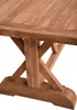 A close-up view of the wooden base and tabletop of a table. Produktbild-Vorschau