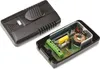 An opened black plastic dimmer switch with internal electronic components. Produktbild-Vorschau