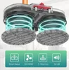 A close-up marketing image of a vacuum cleaner attachment with dual mop heads, showing airflow and feature icons. Produktbild-Vorschau