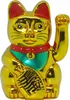Japoński Kot Maneki-Neko Chiński Szczęścia Złoty Podgląd zdjęcia produktu 2