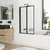 Pare baignoire Pivotant 70x120cm - 2 Volets Noir Mat - Voir les images du produit 2