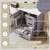 A bathroom vanity with its doors and drawers open, showcasing storage compartments and product organization. Anteprima dell’immagine prodotto