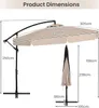 KOMFOTTEU parasol Φ305 cm, parasol wspornikowy regulowany Podgląd zdjęcia produktu 5