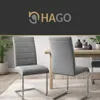 HAGO24 Freischwinger Grau Esszimmerstühle 2er Set Produktbild-Vorschau 7