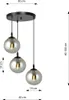 Lampadario Emibig 3xE14 40W COSMO 3 NERO GRAFITE PREMIUM Anteprima dell’immagine prodotto 7