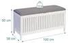 Cesto portabiancheria Relaxdays con seduta, noce, coperchio Anteprima dell’immagine prodotto 4