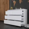 Commode 6 tiroirs Blanc Mat 100x33,5x71,5 Sideboard Armoire Voir les images du produit 7