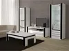 Table basse LINA blanche et noire brillante – 125 x 42 x 65 Voir les images du produit 3