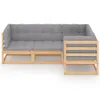 vidaXL 4-tlg. Garten-Lounge-Set mit Kissen Kiefer Produktbild-Vorschau 3