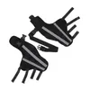 Two black dog leg braces with reflective strips and buckles are shown against a white background. Podgląd zdjęcia produktu