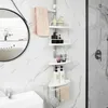 SONGMICS Badregal mit 4 Ablagen und 3 Haken | weiß-silbern Produktbild-Vorschau 1