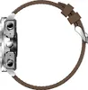 Side view of a smartwatch with a brown leather strap. Náhled obrázku produktu