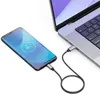 A smartphone is charging from a laptop using a USB-C to Micro USB cable. Produktbild-Vorschau