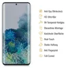 A smartphone screen protector with feature callouts. Produktbild-Vorschau