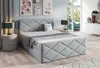 Bett mit Matratze und Lattenrost HALKA – 160x200, hellgrau Produktbild-Vorschau 1