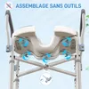 HOMCOM Chaise de douche avec accoudoirs, siège de douche, Voir les images du produit 9