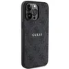 A black iPhone case with a repeating Guess logo pattern and a circular MagSafe charging area. Náhľad obrázku produktu