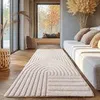 Skandinavischer Teppich Boho Design Einfarbig Beige und Náhled obrázku produktu 2