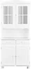 A white corner hutch cabinet with glass doors on top and solid doors on the bottom. Produktbild-Vorschau