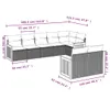 8-tlg. Garten-Sofagarnitur mit Kissen Schwarz Poly Rattan Produktbild-Vorschau 7