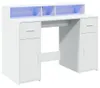 vidaXL Bureau LED blanc 120x55x91 cm bois composite Voir les images du produit 5
