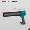 A product size chart showing a cordless leaf blower with dimensions indicated. Voir les images du produit