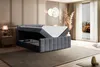 A bedroom scene with a bed, nightstand, lamp, and window. Produktbild-Vorschau