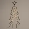 A wireframe Christmas tree decoration with lights and stars, mounted on a plain background. Podgląd zdjęcia produktu