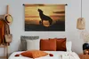 MuchoWow® Wandteppich Wandbehang Wolf - Sonne - Produktbild-Vorschau 4