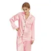 Satin Schlafanzug Damen, zweiteiliges Pyjama Damen Lange Produktbild-Vorschau 3