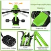 Collage of images showing details of a green children's tricycle. Produktbild-Vorschau