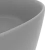 vidaXL umyvadlo kulaté matné světle šedé 40x15 cm Keramika Náhled obrázku produktu 5