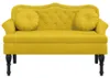 vidaXL Lavice s polštářem žlutá 120,5x65x75 cm sametová Náhled obrázku produktu 3